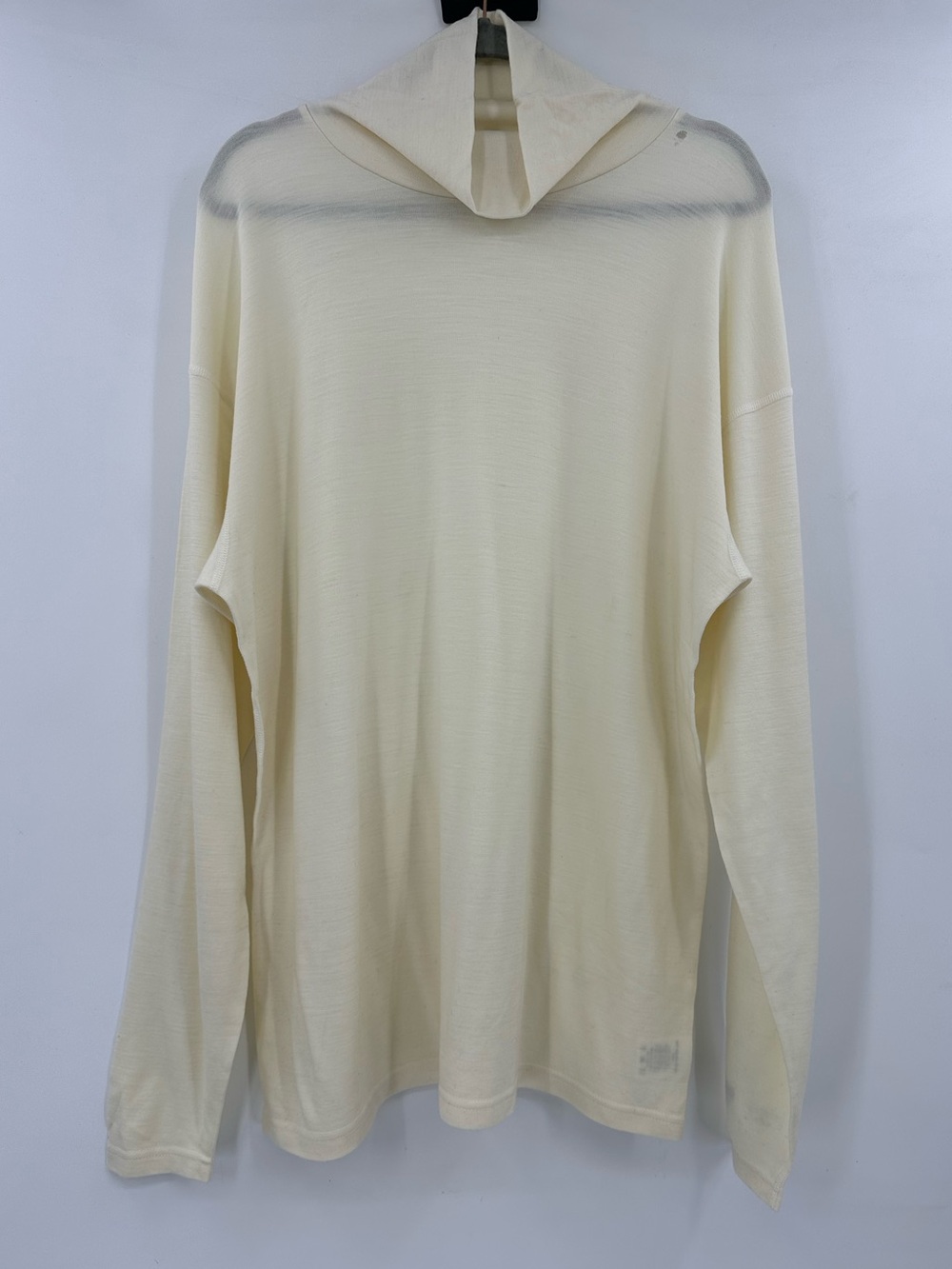 Men's Thermal Wool Cream Long-Sleeve Turtleneck Shirt